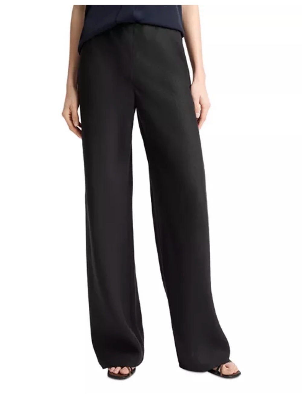 Vince Black Linen Blend Wide Leg Pants – Size S